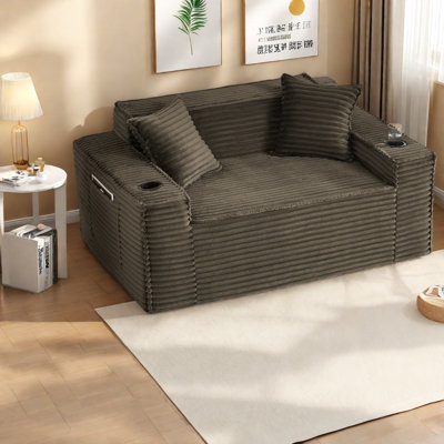 Compression Sofas, Corduroy Foam Spring Modern Compact Couch For Home