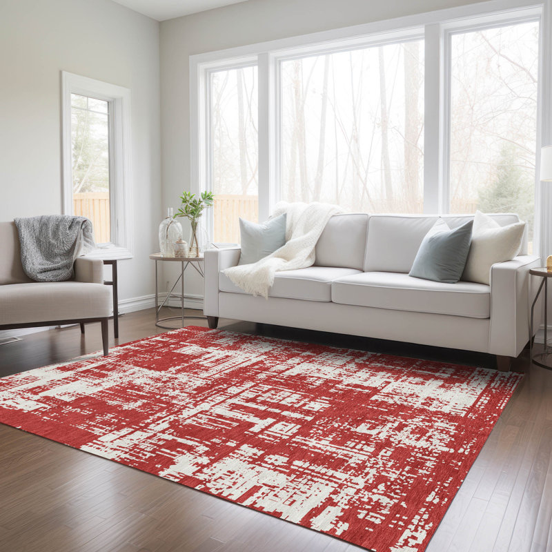 Malek Indoor/Outdoor Area Rug with Non-Slip Backing, Rectangle 9' x 12'