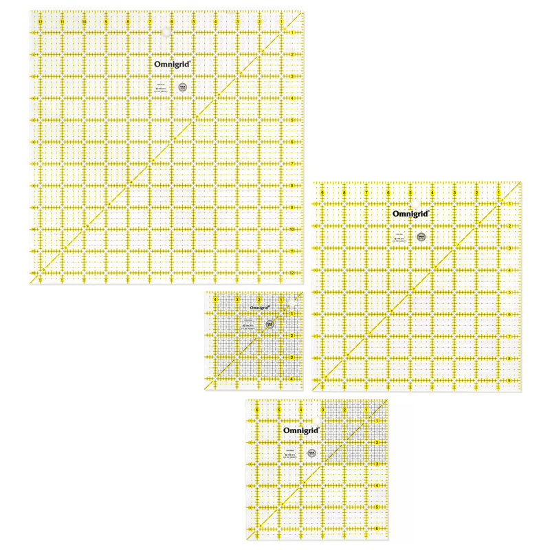 Omnigrid Square Quilting Ruler Value Pack (4-1/2", 6-1/2", 9-1/2" & 12-1/2")