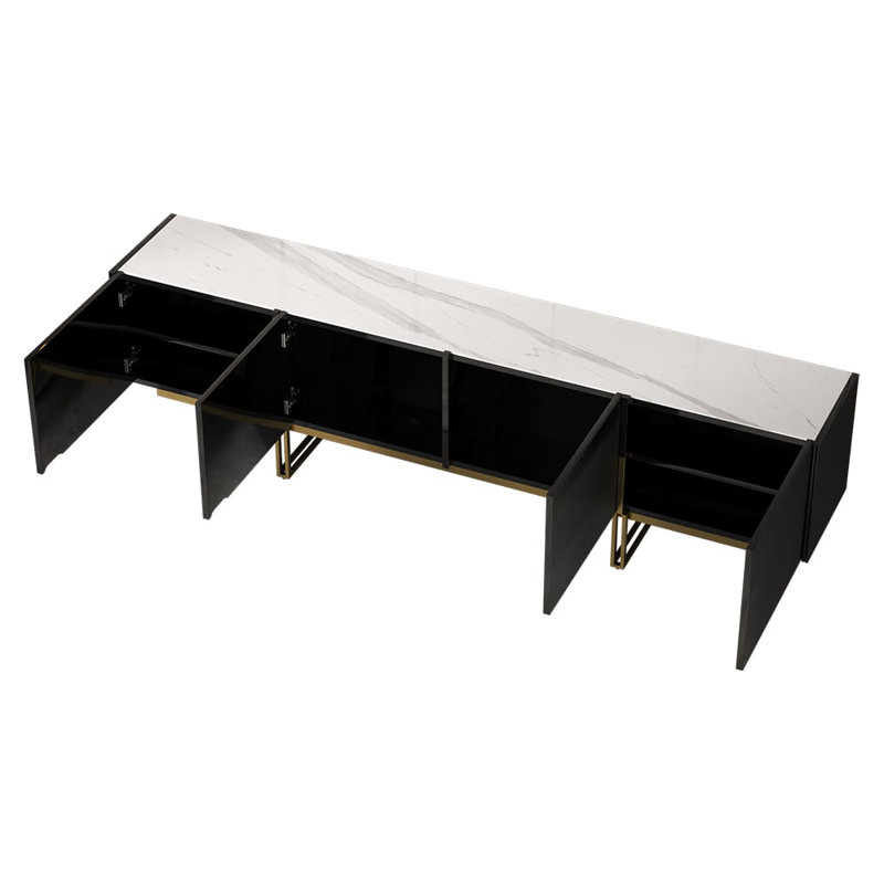 Storage Credenza TV Stand Long Entertainment Center TV Console Table for Living Room Bedroom, Beige