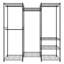Portant à vêtements robuste, support à vêtements roulant avec 4 tringles de suspension et 8 niveaux de rangement, support de garde-robe ajustable sur mesure, garde-robe autoportante pour suspendre les vêtements, capacité de charge de 800 lb