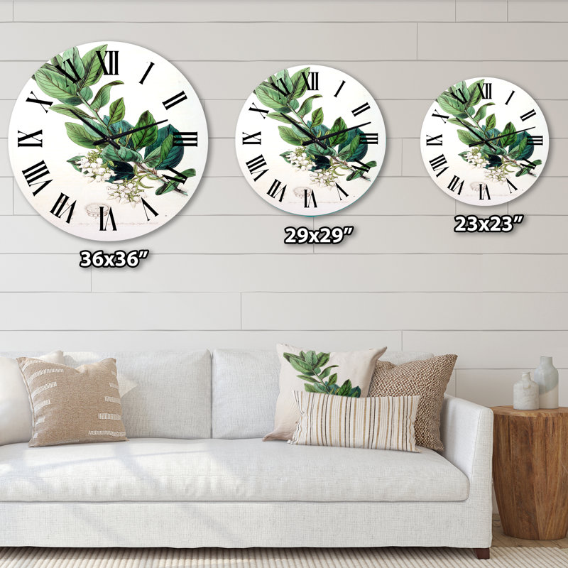 Vintage Botanicals XX - Horloge murale traditionnelle, Moyenne