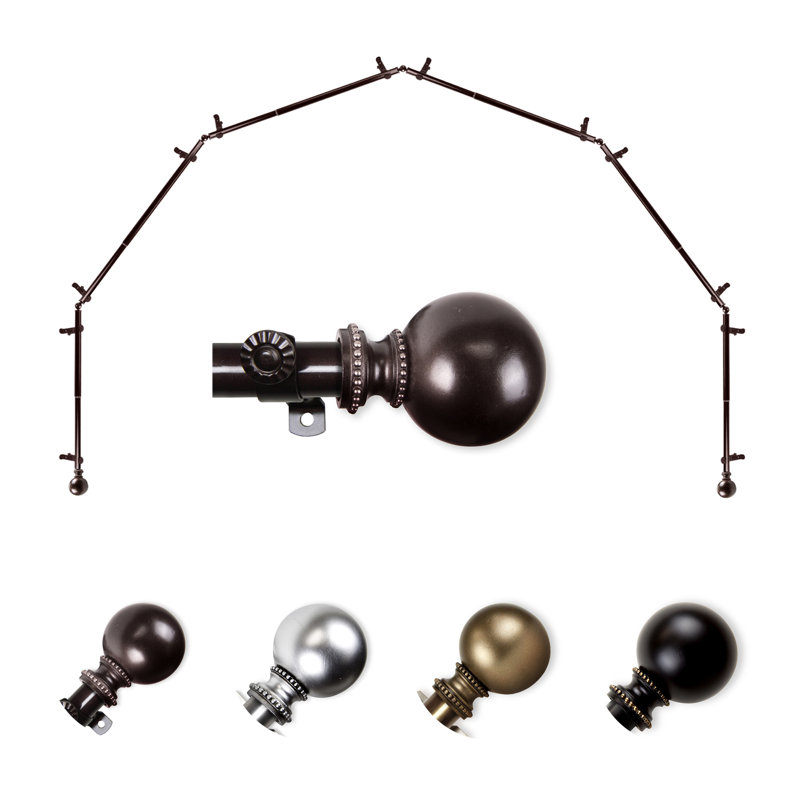 Tringle à rideaux simple ajustable avec baie vitrée de 0,81 po, 28 po à 48 po (chaque côté), Cacao