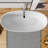 61" x 30" Solid Surface Stone Resin Oval-shaped Freestanding Soaking Bathtub with Overflow