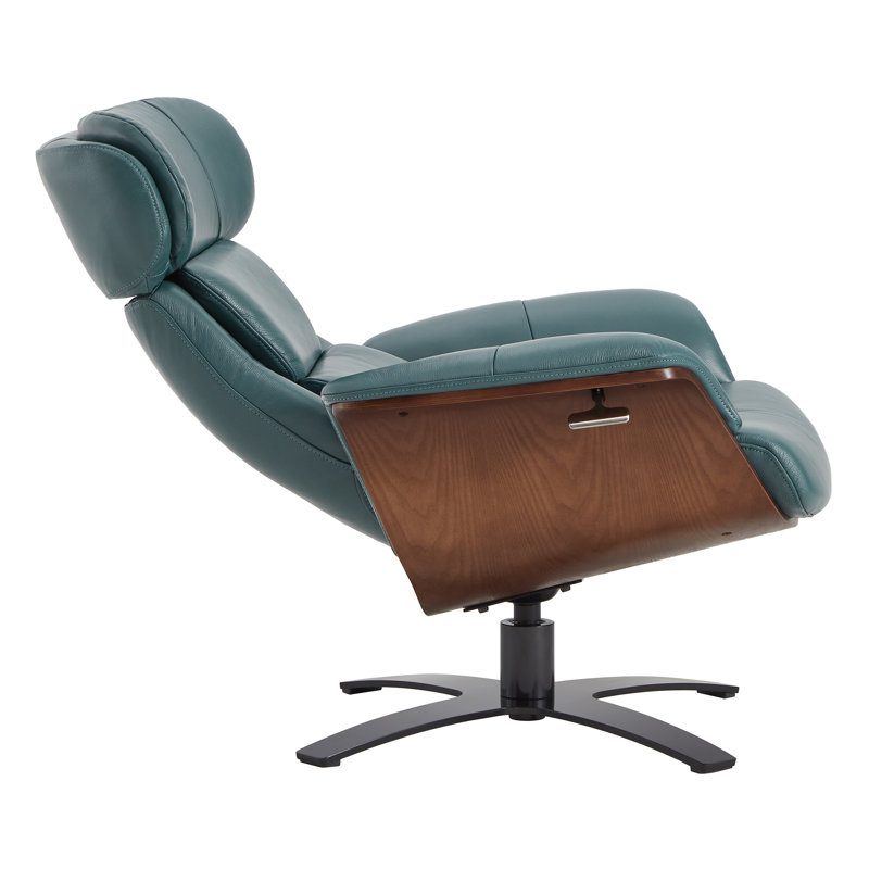 Blagorodna Swivel Recliner, Teal Genuine Leather