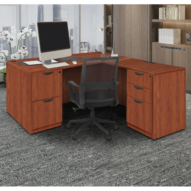 Bureau Regency Legacy L avec double caisson et tiroir, H 29 po x l 60 po x P 65 po, Cerisier