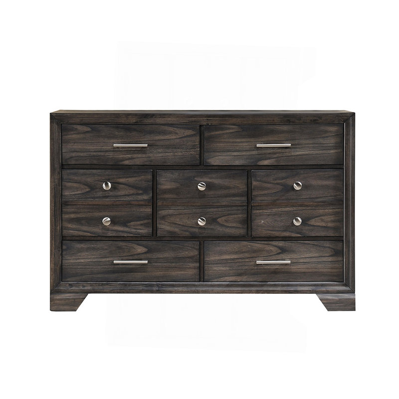 Commode en bois gris avec tiroirs de rangement 1pc
