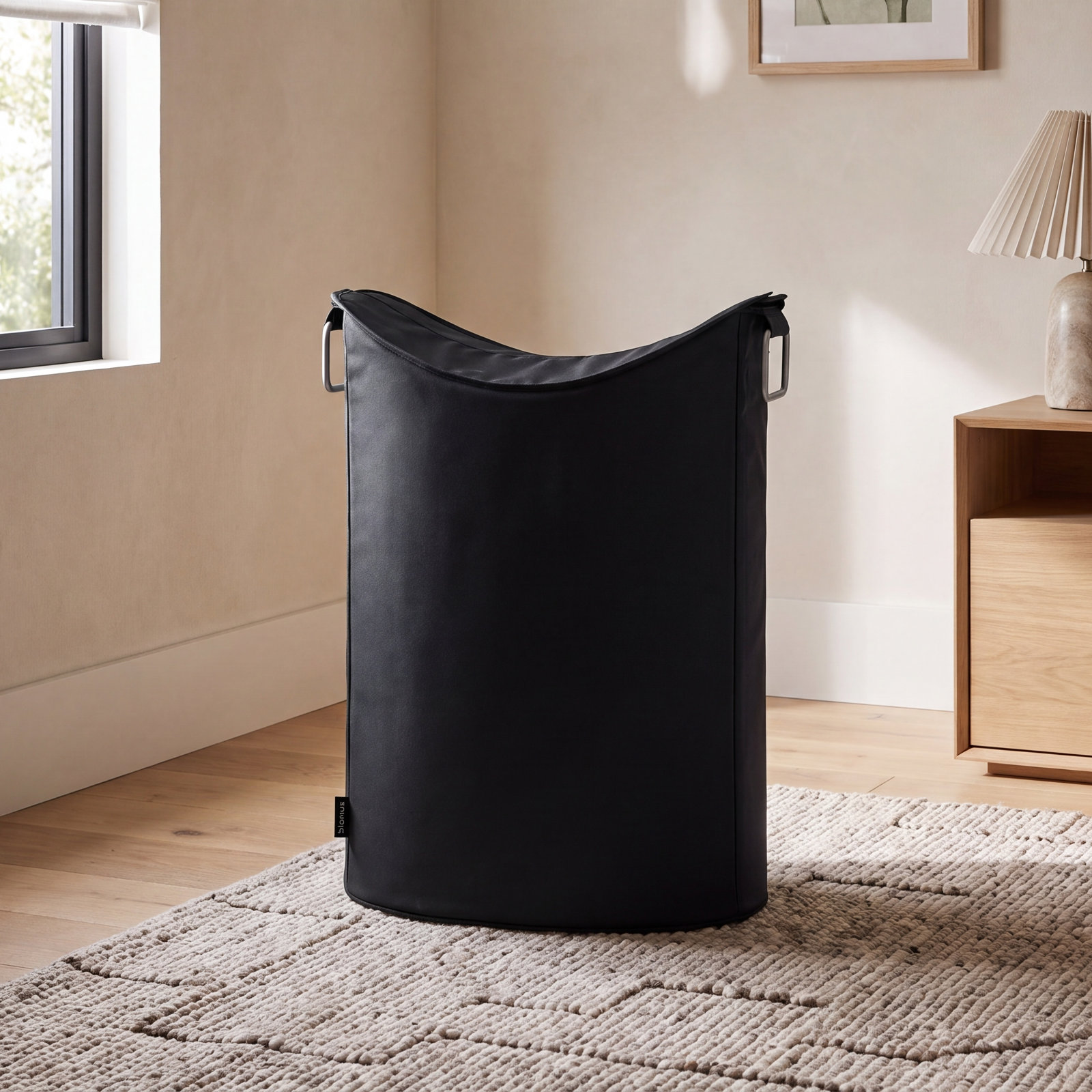 Frisco Fabric Laundry Hamper, Black, 26.4'' H x 11'' W x 17.7'' D