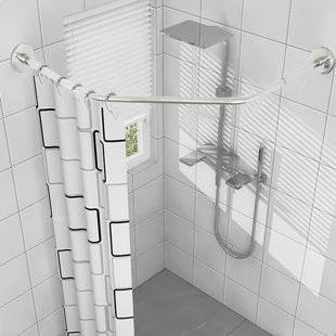 Corner Shower Curtain Rod for Bathroom Bathtub