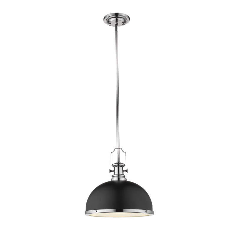 Enola 1 - Light Single Pendant, Chrome, Matte Black