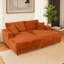 Chaise longue d'intérieur en velours côtelé avec coussins 86 po Giddings-114851494