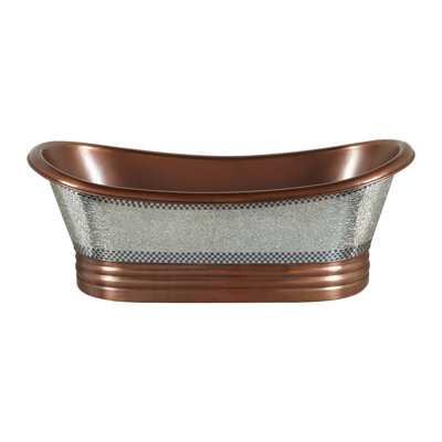 1727mm x 787mm Freestanding Soaking Copper Bathtub
