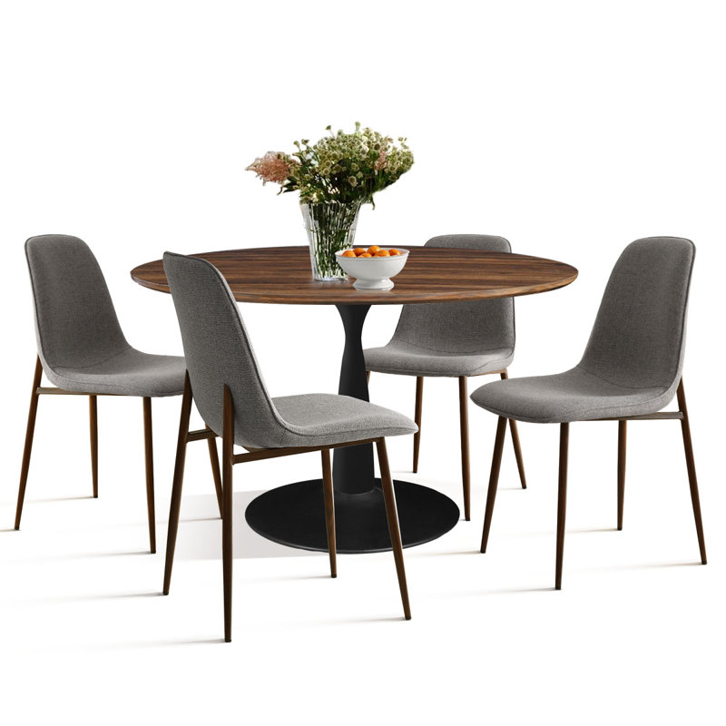 Khilani 4 - Person Pedestal Dining Set, Gray