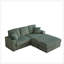 Canapé de 84 pouces en velours côtelé 3 places avec coussins, repose-pieds, rangement et porte-gobelets pour un salon confortable