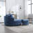 Slipcovered Barrel Chair With Ottoman-1750197650