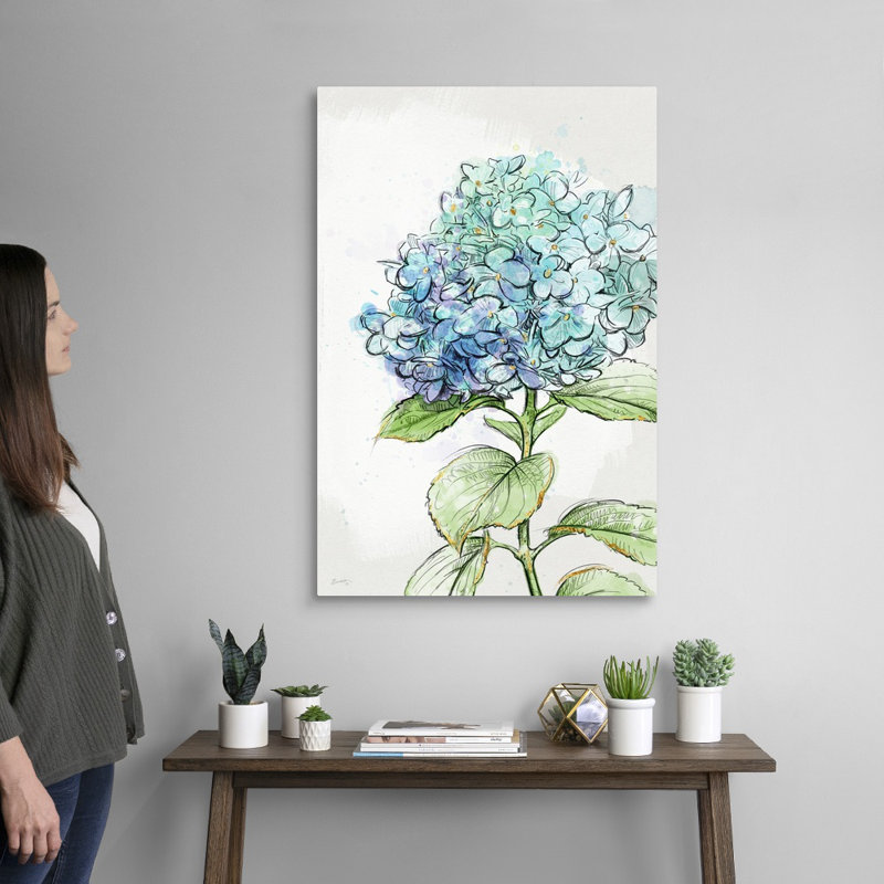 «Hydrangea Study», art mural, H 36 po x l 24 po x P 1,25 po, Toile tendue
