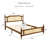 Pine Wooden Platform Bed With Rattan Headboard & Footboard-772424333-772424339