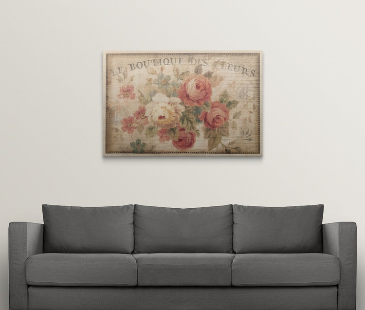 Heldana Parisian Flowers III, Danhui Nai, impression, H 32 po x l 48 po x P 1,5 po, Toile