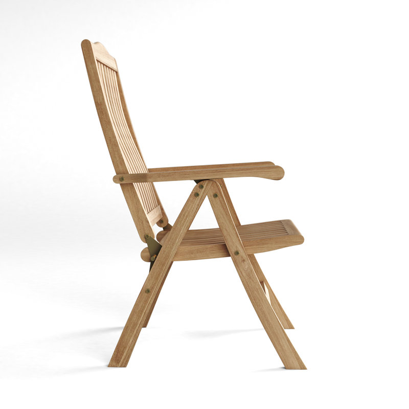Folding Teak Patio Dining ArmChair