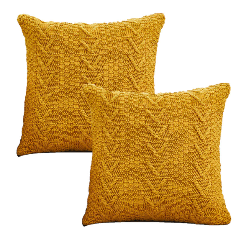 Arrowhead Chevron 18'' Throw Pillow Cover, Yellow