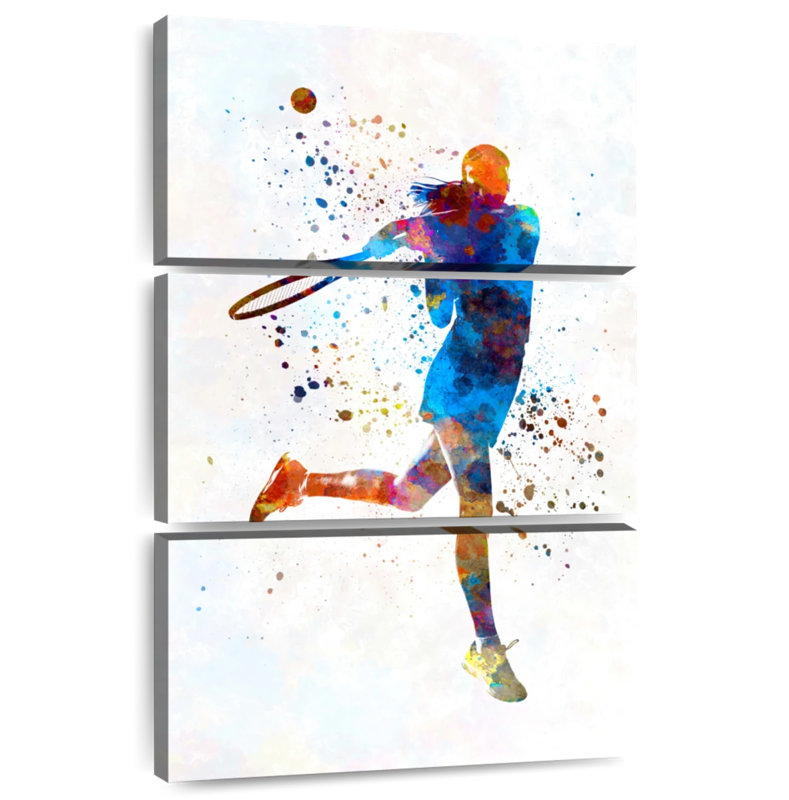 Sirci, joueuse de tennis à l'aquarelle I, H 32 po x l 20 po
