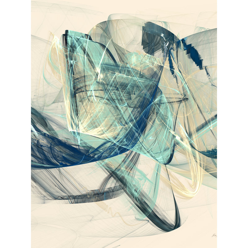 «Bluish _ 29043» par Rica Belna - impression, H 40 po x l 30 po, Toile tendue