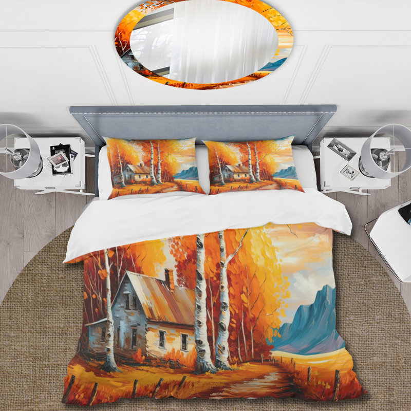 Petit ensemble de housse de couette Cottage Cottage In Autumn III - Microfibre de polyester