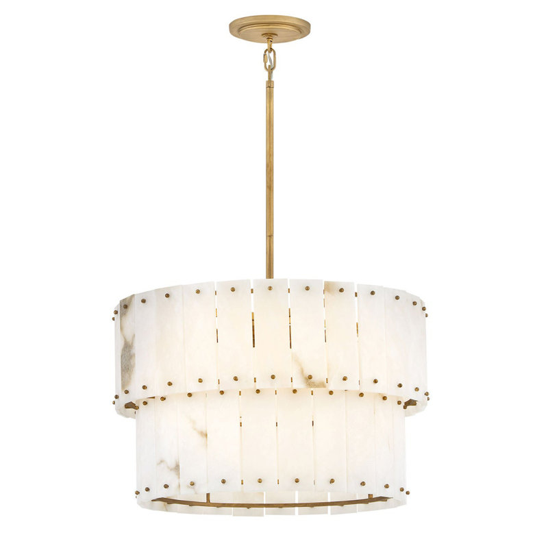 Simone 6 - Light Steel Dimmable Drum Chandelier