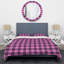 Tartan à carreaux rose et noir - Ensemble de housse de couette abstrait - Microfibre de polyester-95348299