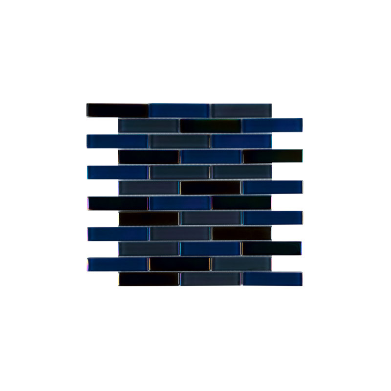 Carreau de mosaïque linéaire en verre 1 "x 4" Reflections, Bayou foncé
