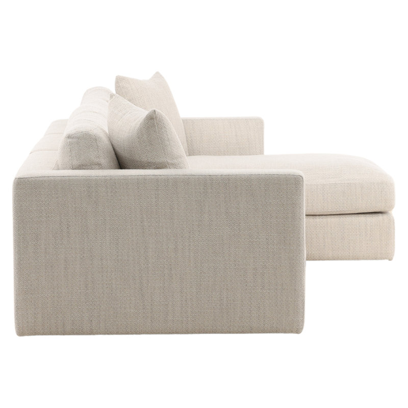 Erica Chaise Sectional Taupe, Left Hand Facing, Coco