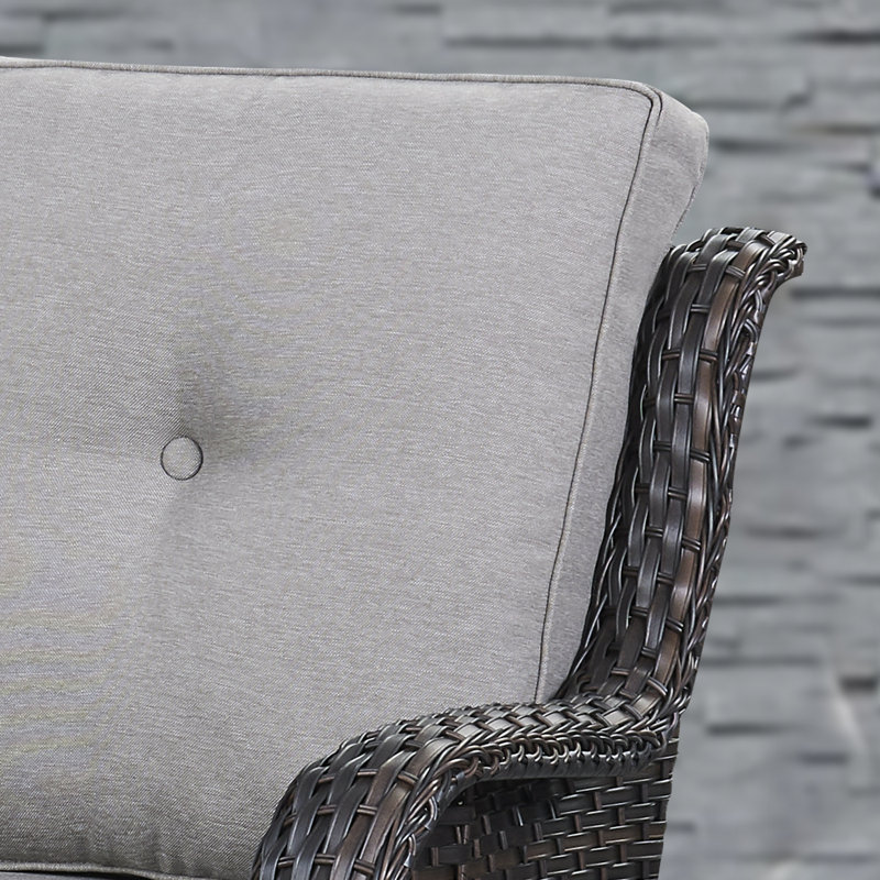 Chaise berçante et pivotante avec coussins 3 pièces Schutt, gris, Brun