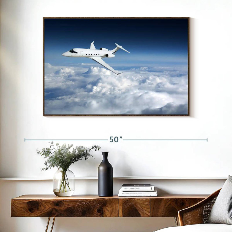 Avion d'affaires à haute altitude, Cadre flottant noyer, 40 po x 27 po