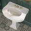 Isabella 34" White Ceramic Rectangular Pedestal Bathroom Sink with Overflow-60370991