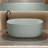 MAYBOSS 51 Inch Freestanding Bathtub, Stone Resin Solid Surface Soaking Tub, Modern Stand Alone Bathtub with Overflow & Pop-up Drain, Turquoise Green for Small Bathroom-128517520-128517516