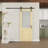 Solid Pine And Frosted Glass Sliding Barn Door With Installation Hardware Kit(No Assembly Required)-110162896