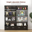 Vitrine à 5 niveaux en verre trempé avec lumières DEL et vitrine avec tablettes réglables pour la maison et le bureau-114313945-133866237