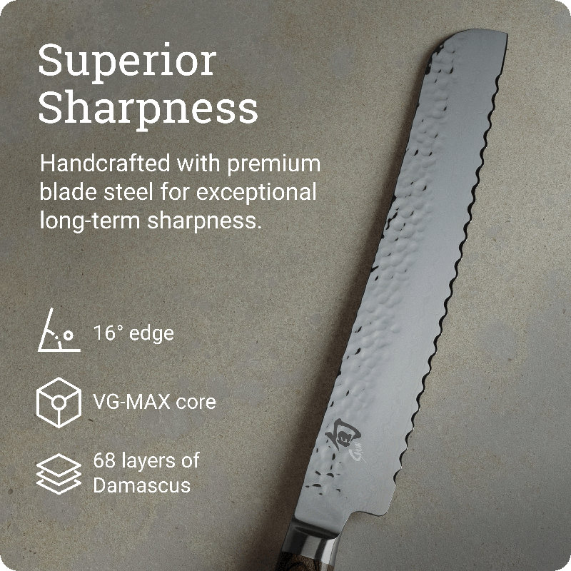 Premier 9'' L Bread Knife, Walnut
