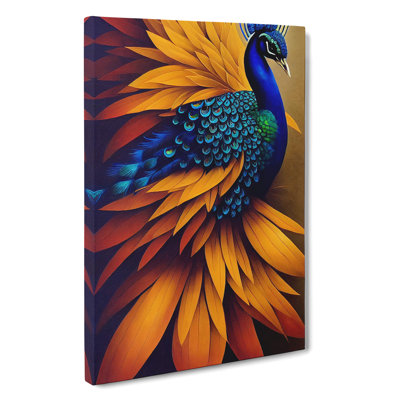 Contemporary Peacock - Wrapped Canvas