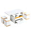 Table basse pliable haute brillance avec 4 tabourets, 3 modes pour organiser des réceptions