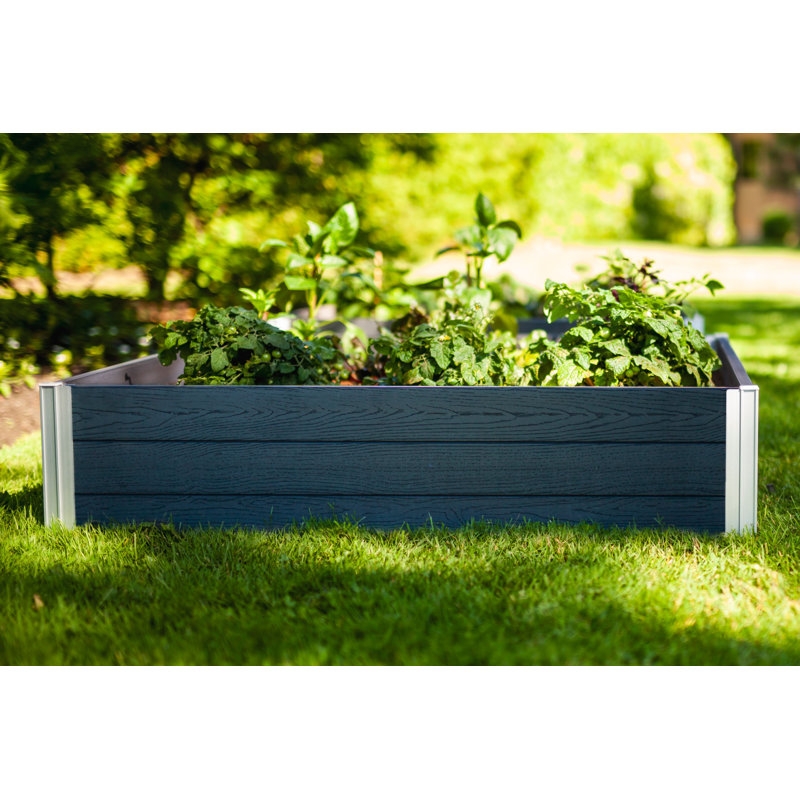 Lit de jardin surélevé en vinyle 4 pi x 4 pi Urbana, Gris