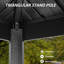 Pavillon de jardin grillagé 8 pi 6 po, structure en métal avec double toit et tablettes, pour terrasse arrière de jardin gris 8 pi 6 pi - et tablettes pratiques