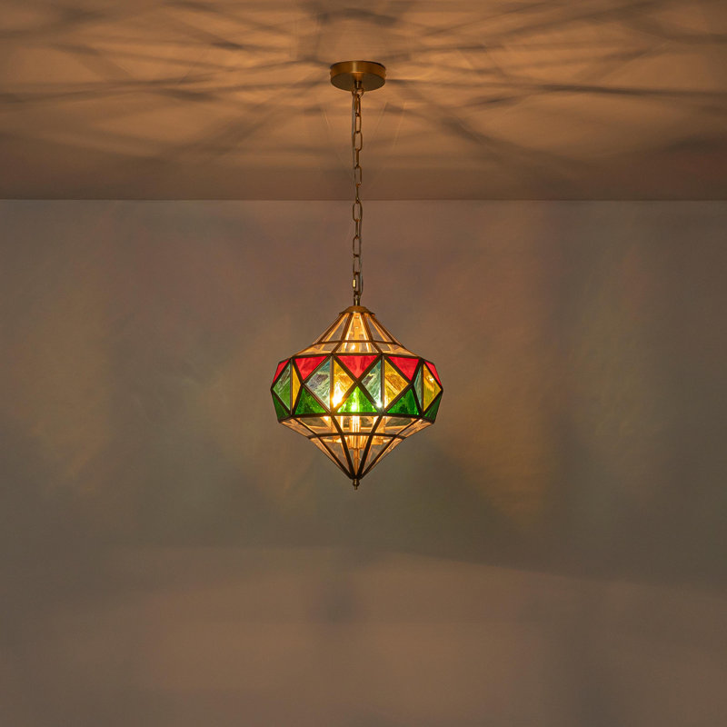 Luminaire suspendu géométrique en verre 3 lumières
