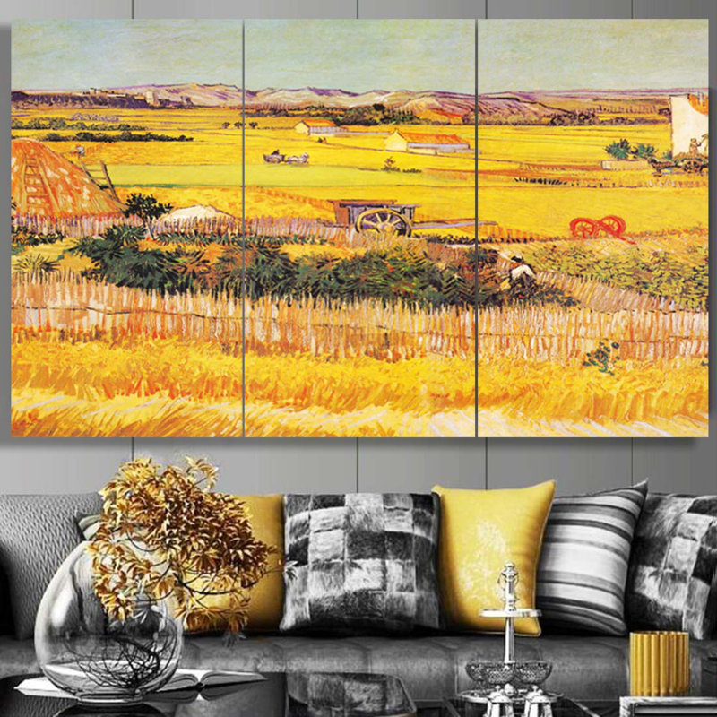 «The Harvest 1888» par Vincent Van Gogh, H 32 po x l 48 po