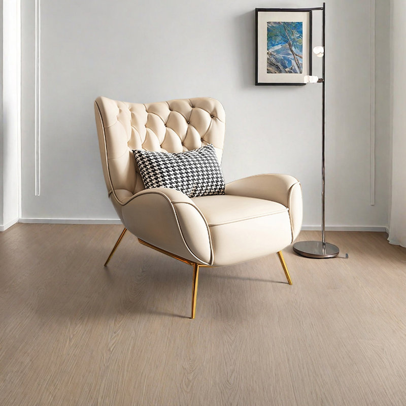 Fauteuil d'appoint en similicuir Luxe, Beige
