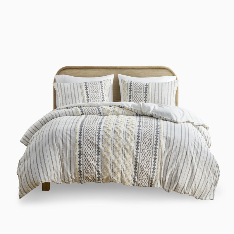 Ensemble de housse de couette en coton très grand avec chenille, Housse de couette très grand et 2 très grandes t