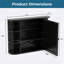 Rangement mural de salle de bain rectangulaire en bois noir avec miroir l 23,6 po x H 31,5 po-913414617