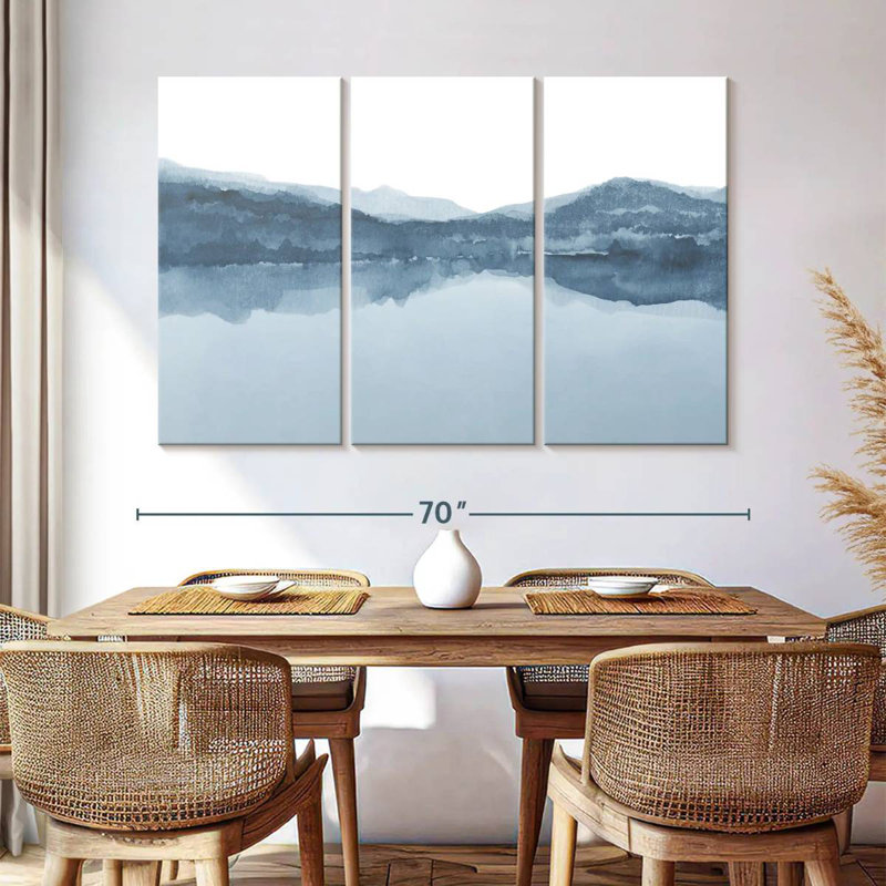 Aquarelle Avery III, nuances de bleu I, H 42 po x l 65 po