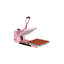 Pink Manual Heat Press Machine with Slide-Out Base - 1400W Professional Aluminium Press