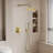 1-Spray Patterns 9.84 In. Wall Mount Dual Fixed And Handheld Shower Head 1.8 GPM In Brushed Gold